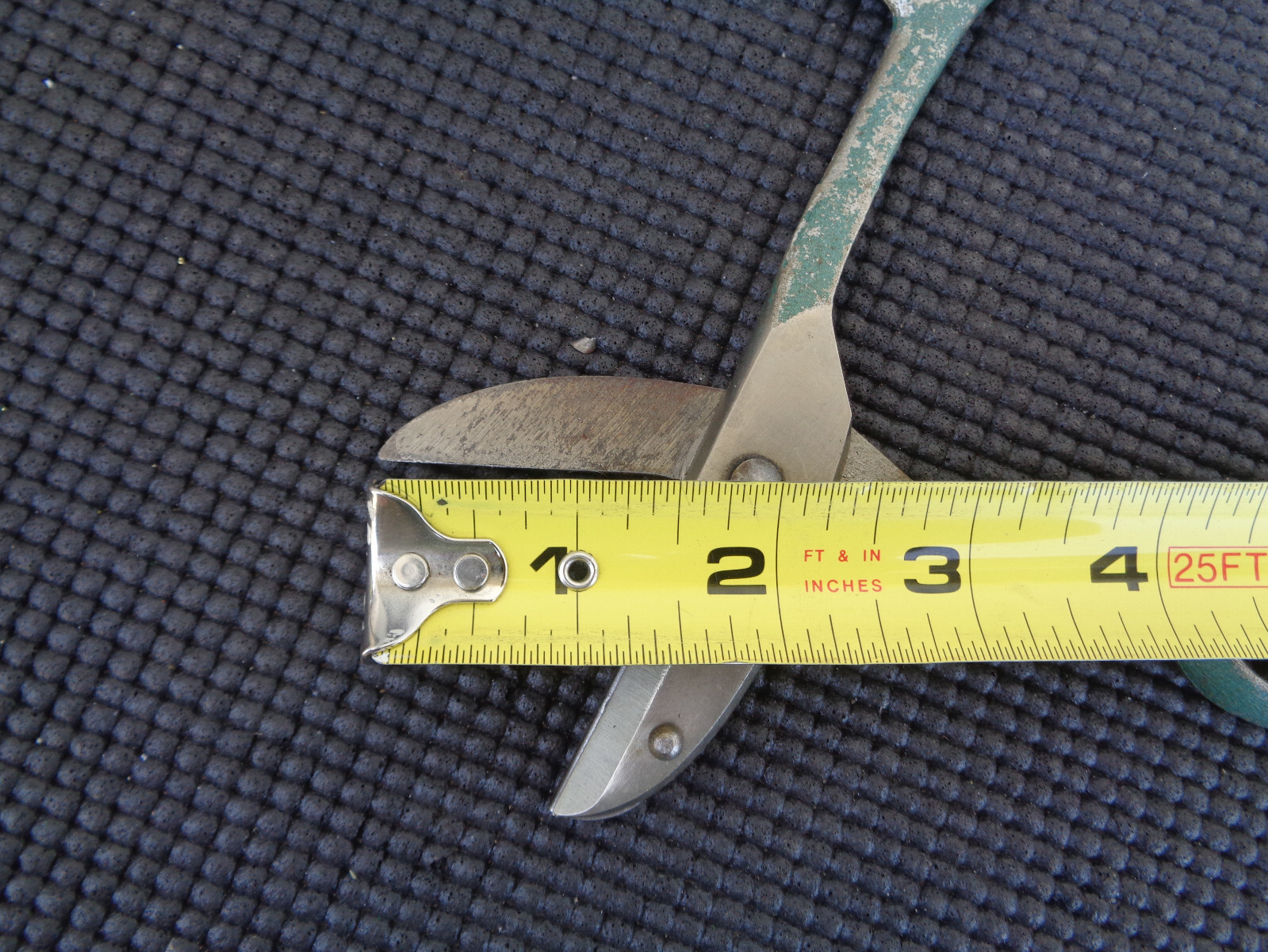 Vintage Scissors Shears Spring Blade Green Handles