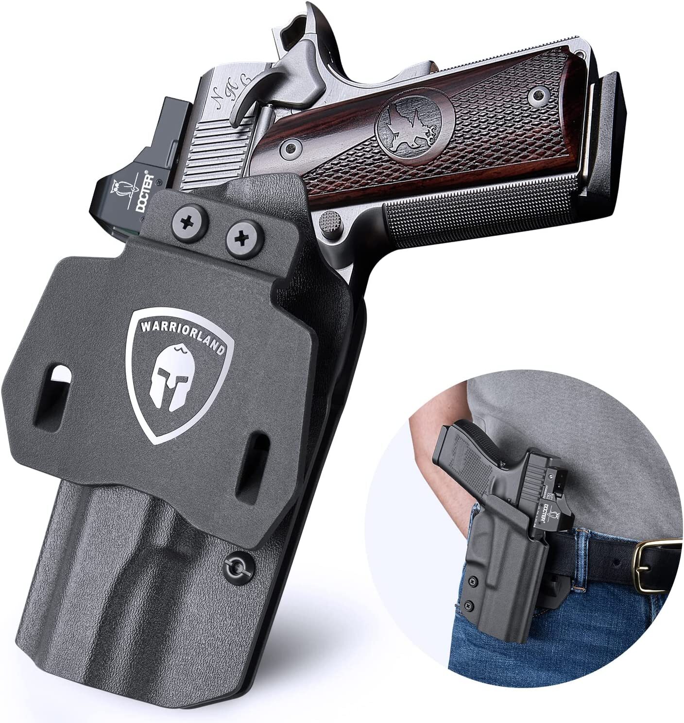 OWB Kydex Holster For 1911 5'' No Rail, Colt/Kimber/Springfield/S&W/Ruger