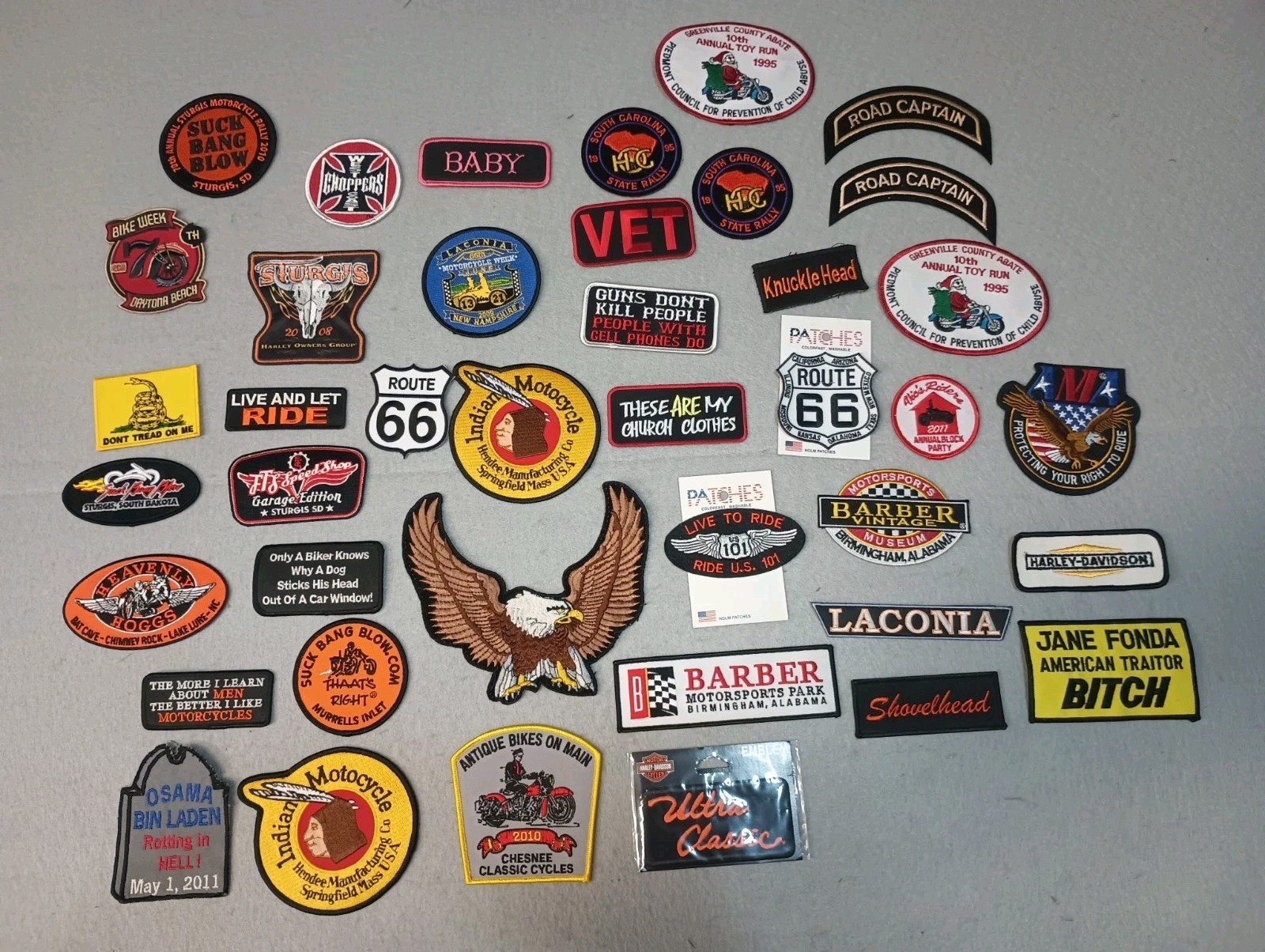 Lot Of 40 Motorcycle Biker Patches From All Over