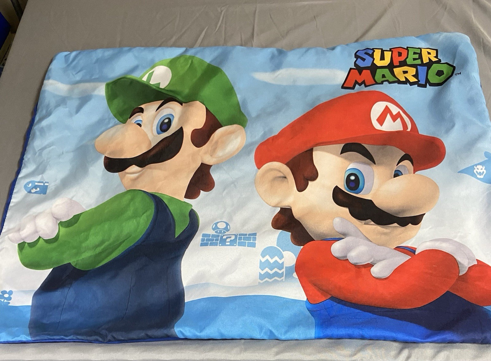 Nintendo Super Mario Polyester Video Game Pillow Case Bright Colors