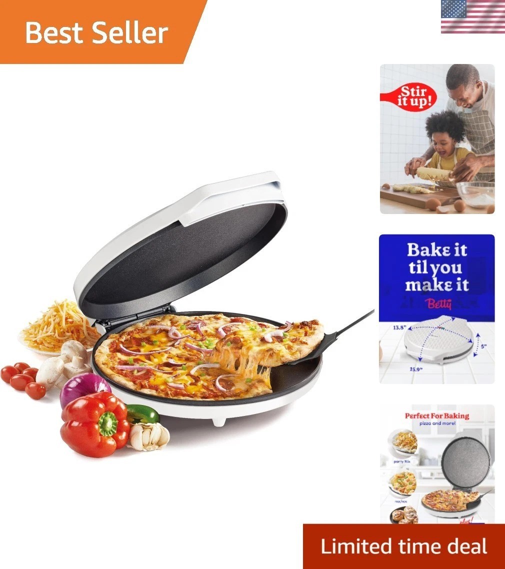 Versatile 12-Inch Nonstick Pizza Maker & Electric Grill - 1440W for Quick Dishes