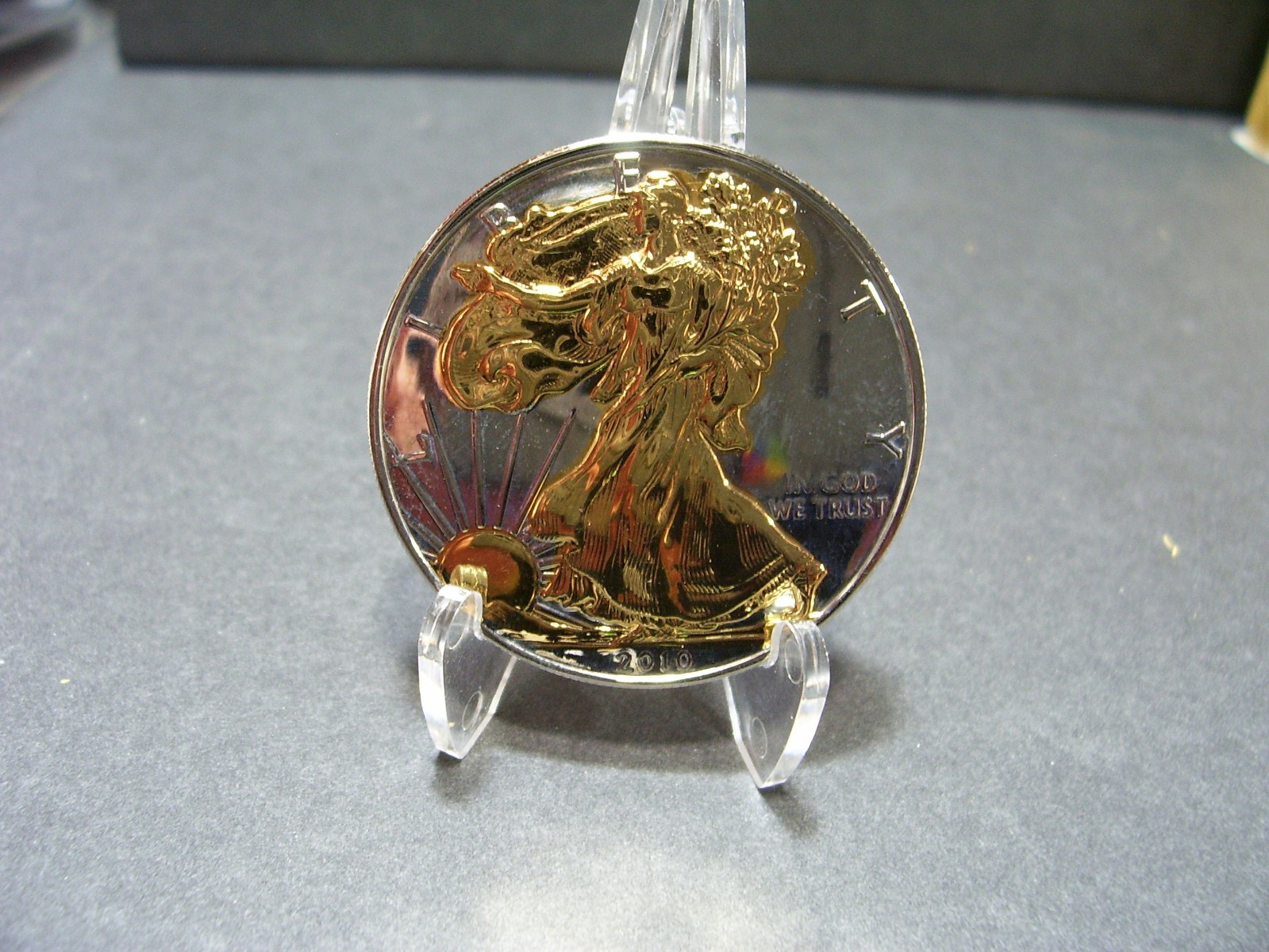 2010 - American Silver Eagle - 24K Gold Gilded - Just Beautiful, Double Sided :