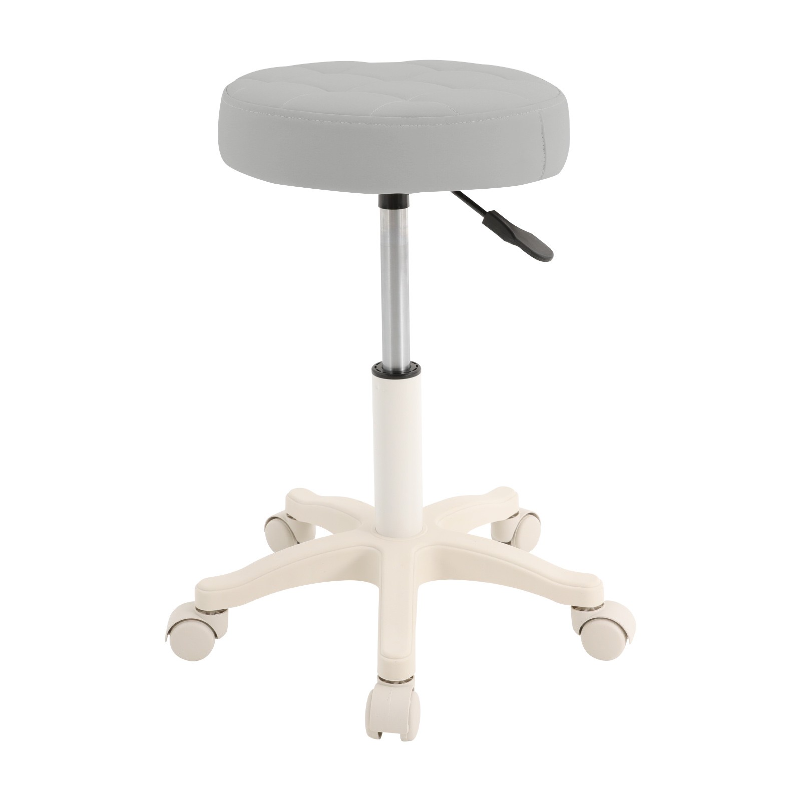 Light Grey Height Adjustable Bar Stool Round Rolling Stool Salon/Office Stool