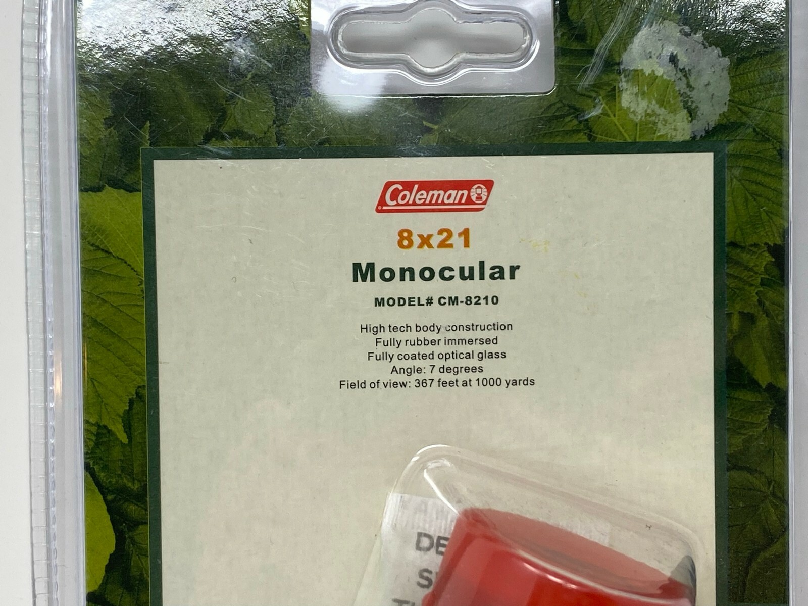 Coleman Monocular 8X21 Model CM 8210 7 Degrees 2001 High Tech Body Construction