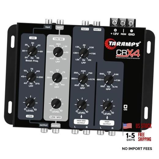 Taramps Crx4 Electronic 4 Way Crossover Rca Channels 8 Volts Standard Packaging