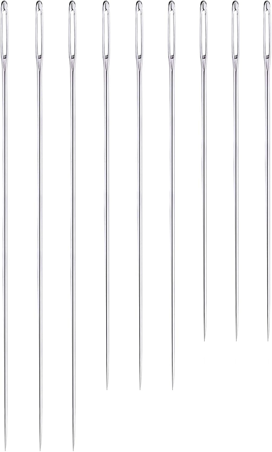 Medsuo 9pcs 4.9"/5.9"/6.9" Extra Long Darning Needles Sewing Needles Big Eye Han