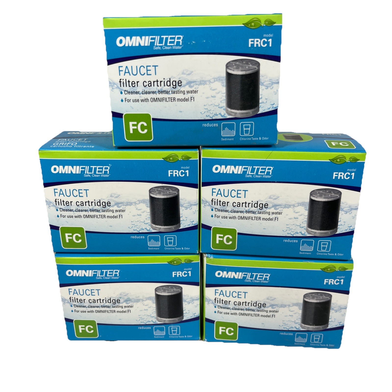Qty 5 OMNIFILTER FRC1 Faucet Filter Cartridge (5 boxes, 2 cartridge per box) NIB