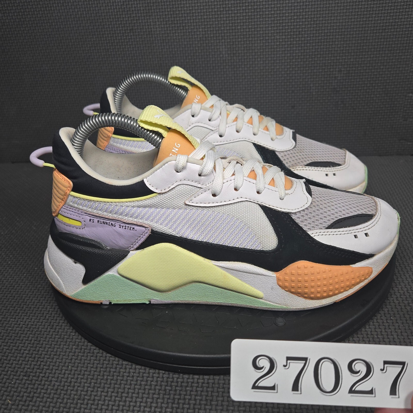 Puma RS-X Reinvention Shoes Womens Sz 8 White Yellow Athletic Trainers Sneakers