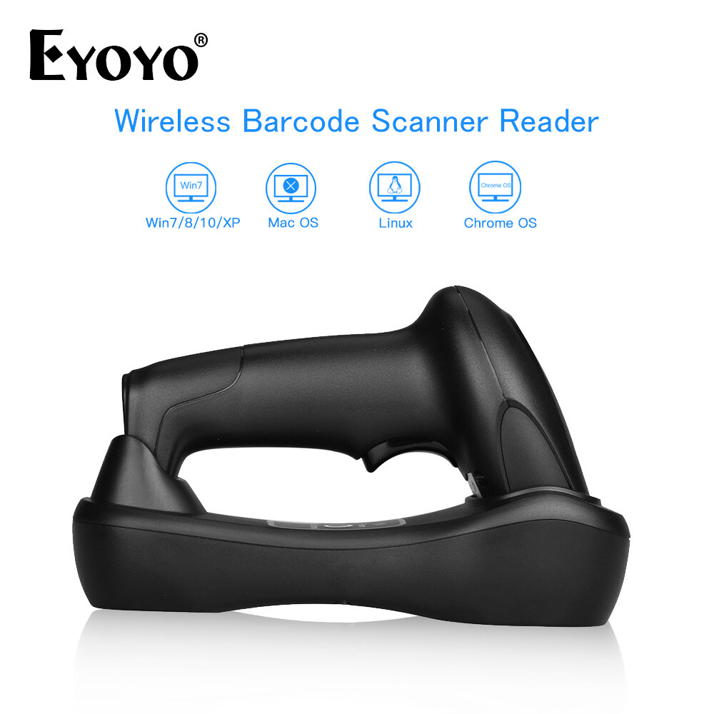 Eyoyo Wireless Barcode Scanner 1D Laser Warehouse Library Inventory Code Scanner