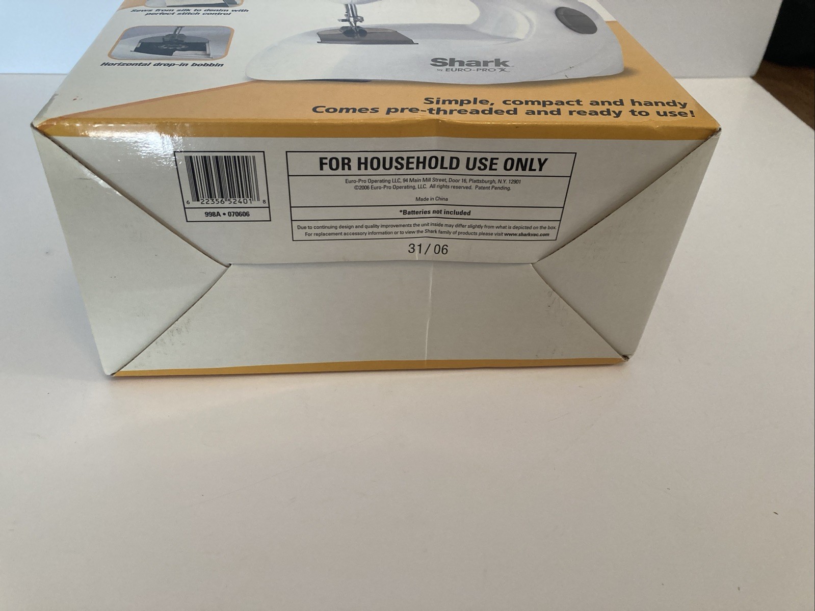 Shark Euro Pro x Portable Sewing Machine Model 998A Basic Works