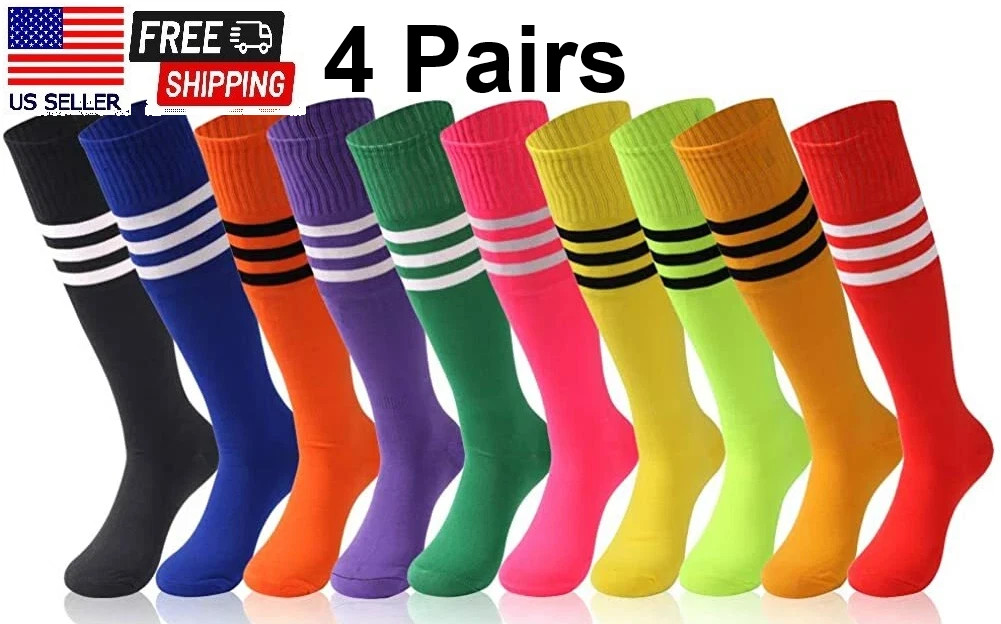 Soccer Baseball Softball Socks for Kids Youth Adults Over the Calf Athletic-[M]