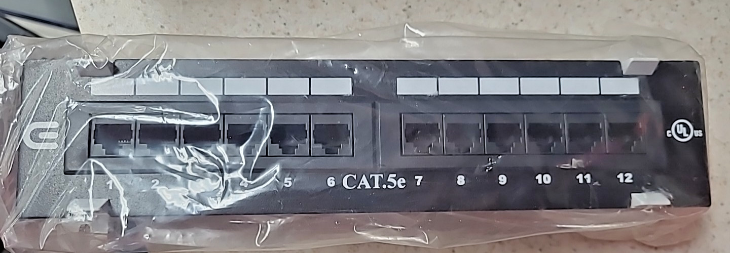 Commercial Electric CAT5e Mini 12-Port Patch Panel with 89D Mounting Bracket*484