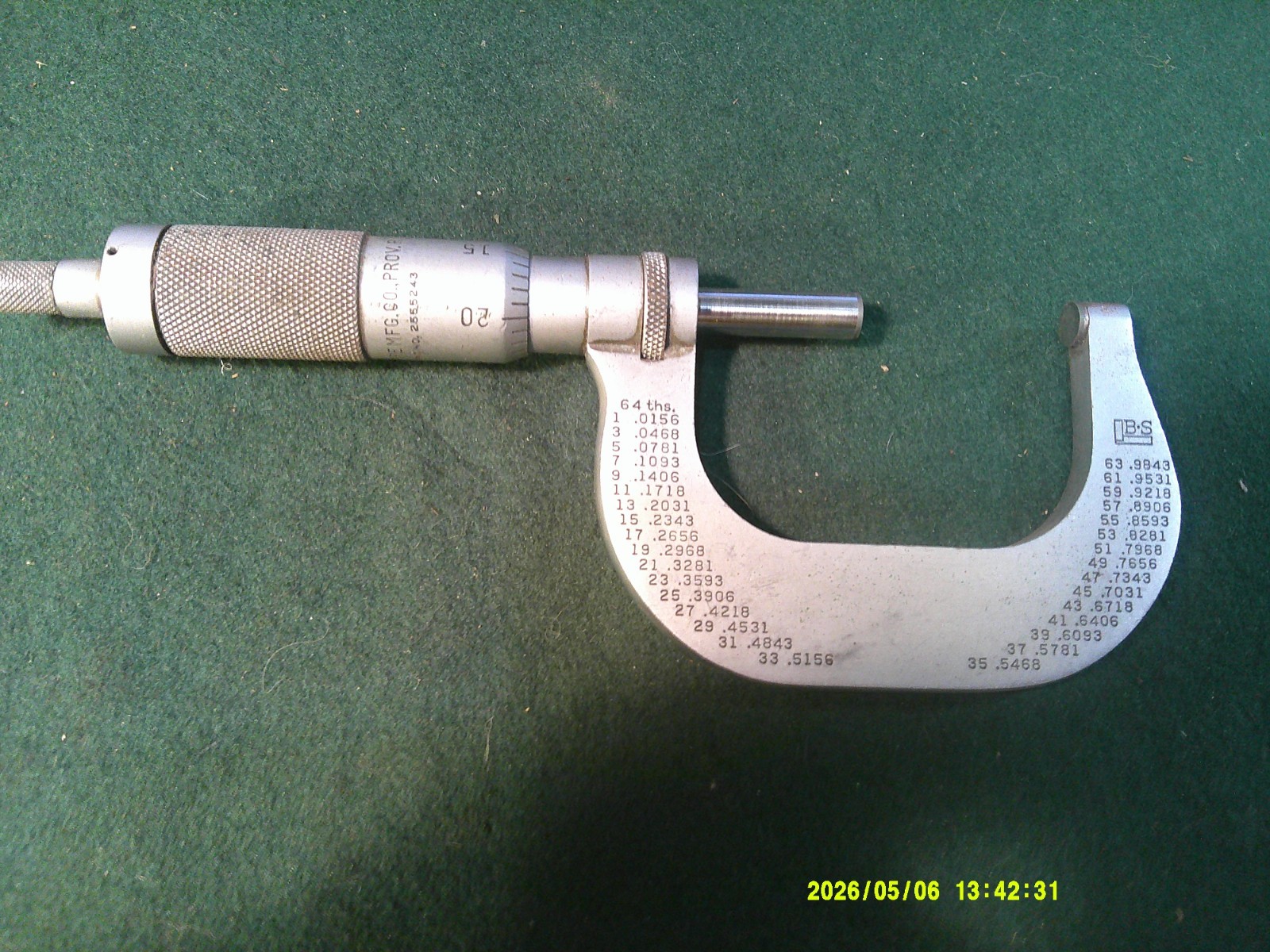 VINTAGE BROWN & SHARPE NO. 47RS MICROMETER CALIPER