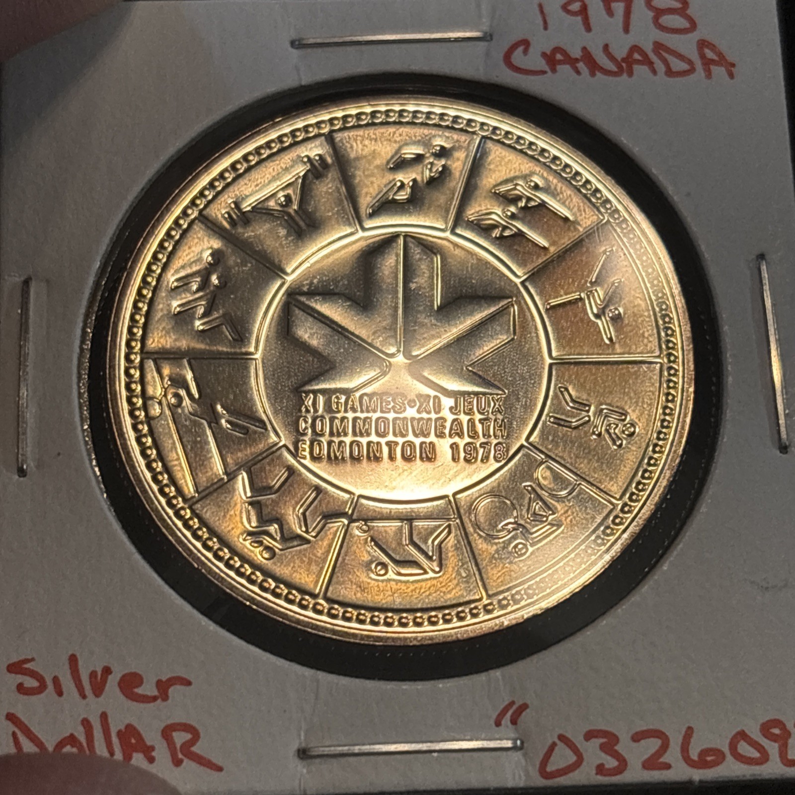 1978 Canada Silver Dollar Edmonton Games Proof “0326092” Canadian $1