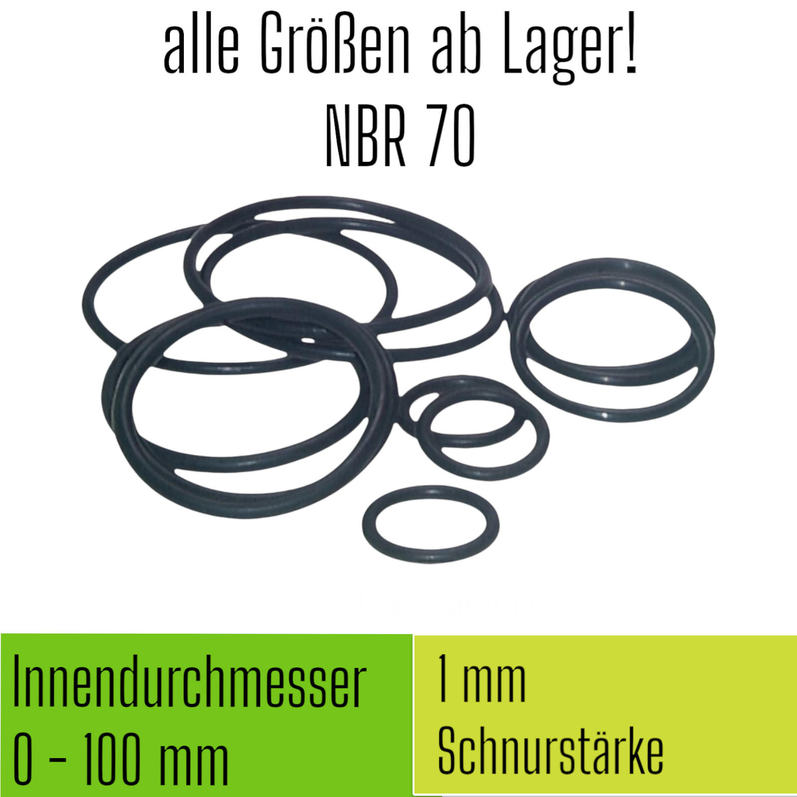 👍 O-Ring ID Ø 0-100 mm x Cord thickness 1 1.0 1.0 NBR 70 Sealing ring O 0...