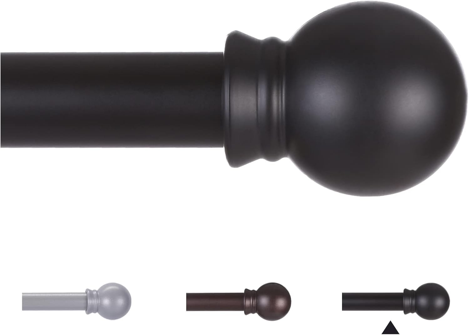 Curtain Rods for Windows 48 to 84-92 inch, 5/8" Matte Black Curtain Rod,