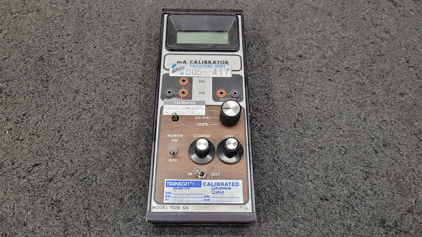 Transmation Model 1028 mA Loop Calibrator No Power Supply Dead For Parts