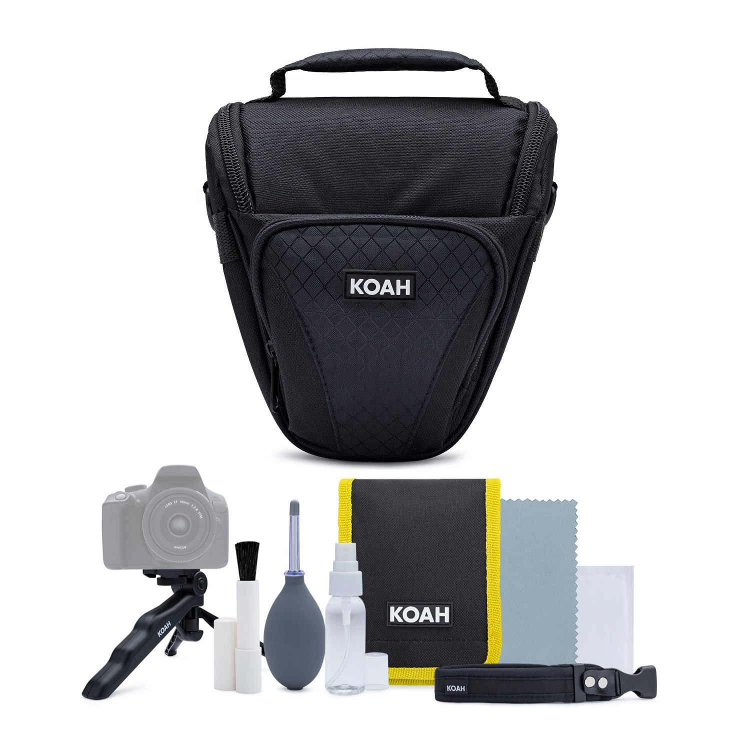 Koah Holster Camera Case Accessory Bundle for DSLR Mirrorless Camcorders RUGGED