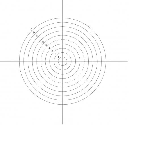 WILD LEICA CROSSHAIR-CONCENTRIC CIRCLE RETICLE INHOLDER FOR WILD STEREO EYEPIECE