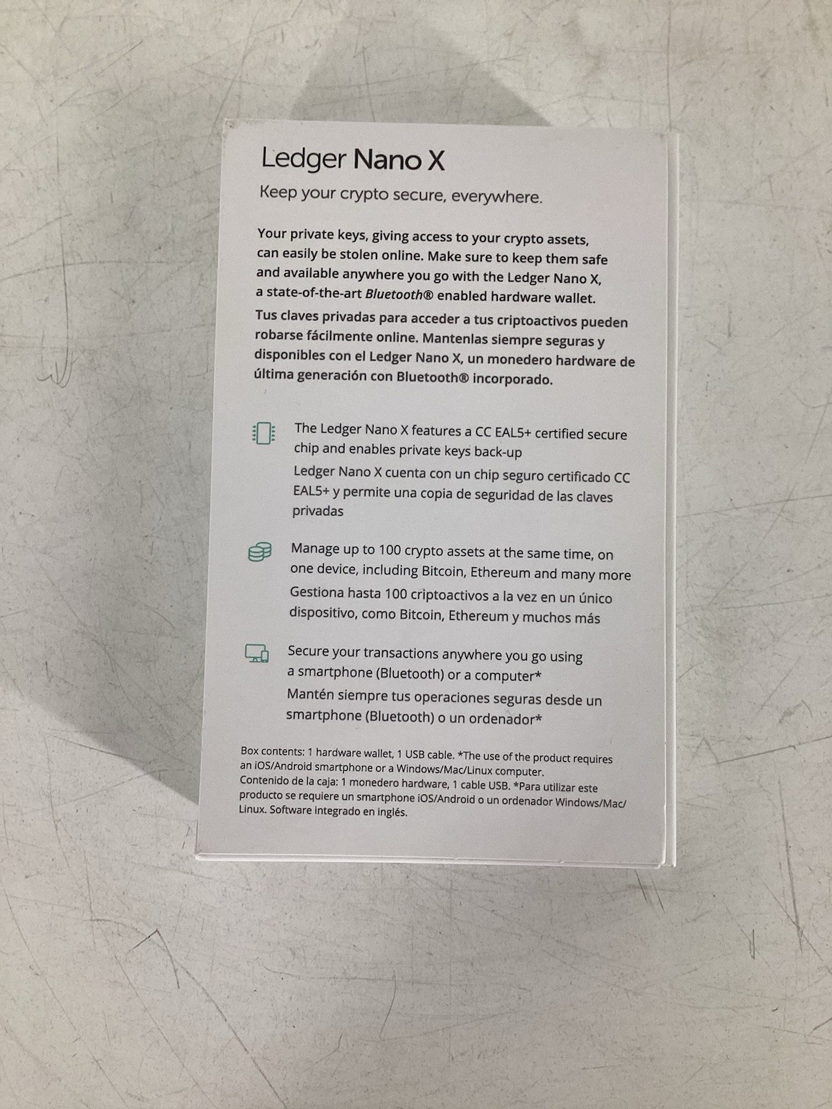 Ledger Nano X Crypto Hardware Wallet Bluetooth Black OPEN BOX