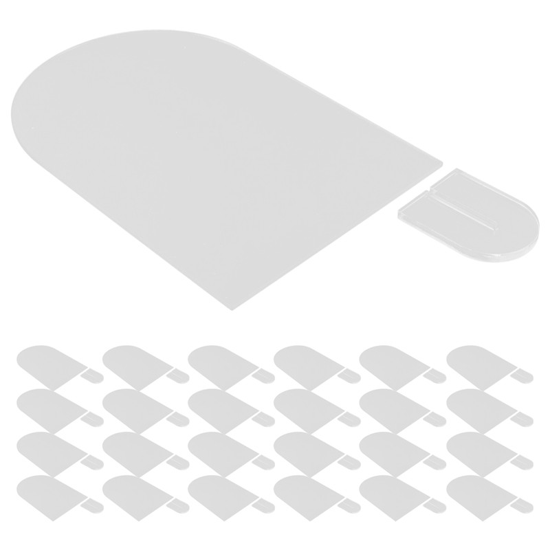 25 Sets 10.2 X 15.2 Cm, Transparent Arch Acrylic Sign with Stands, Blank 7017