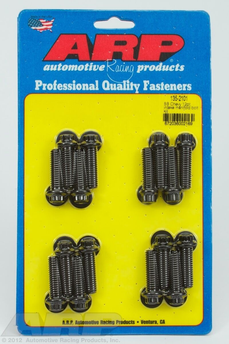 ARP 135-2101 Black For BB Chevy 12pt intake manifold bolt kit
