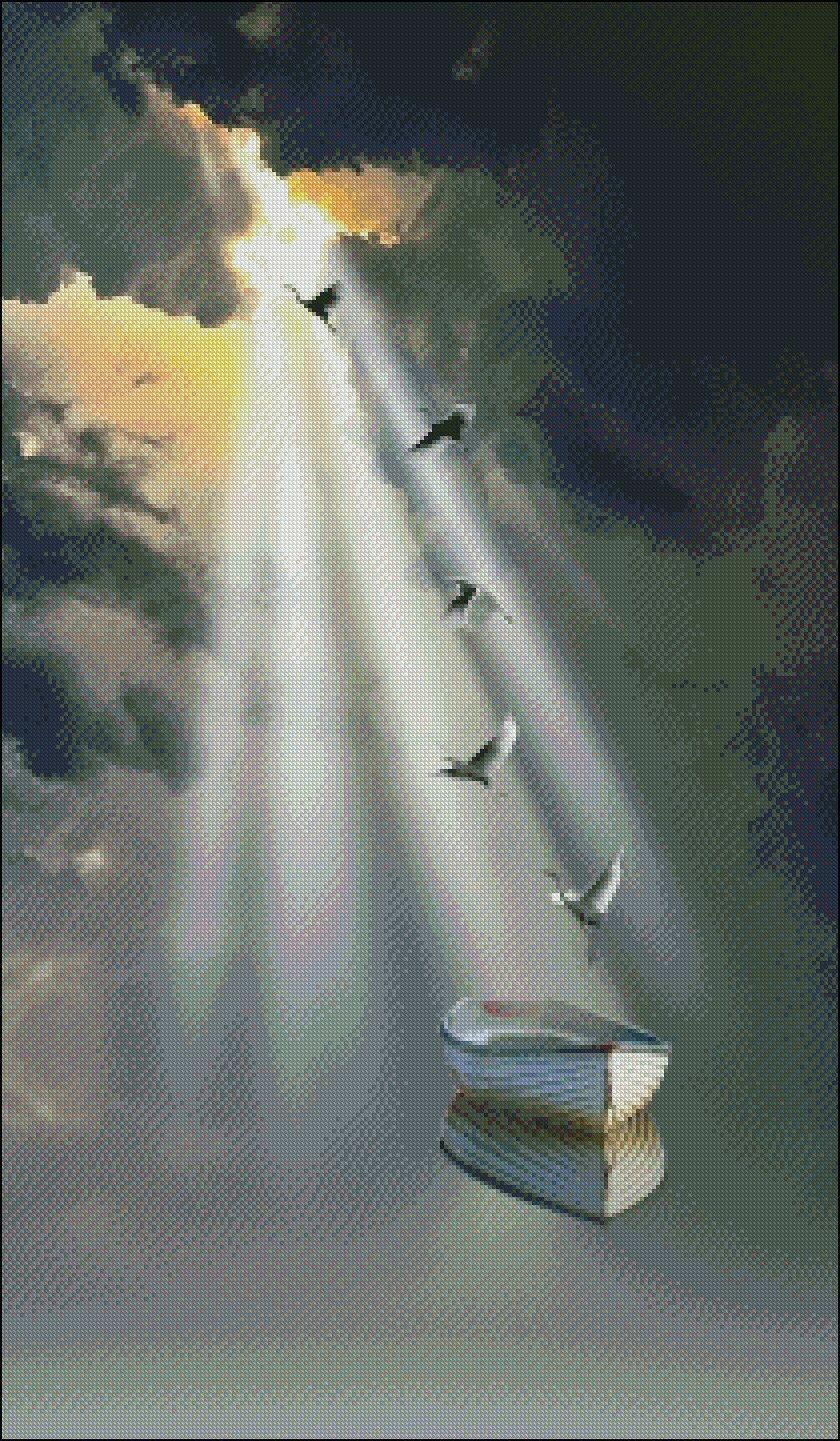 Flying to Light- Chart Needlework Crafts DIY-Counted Cross Stitch Pattern