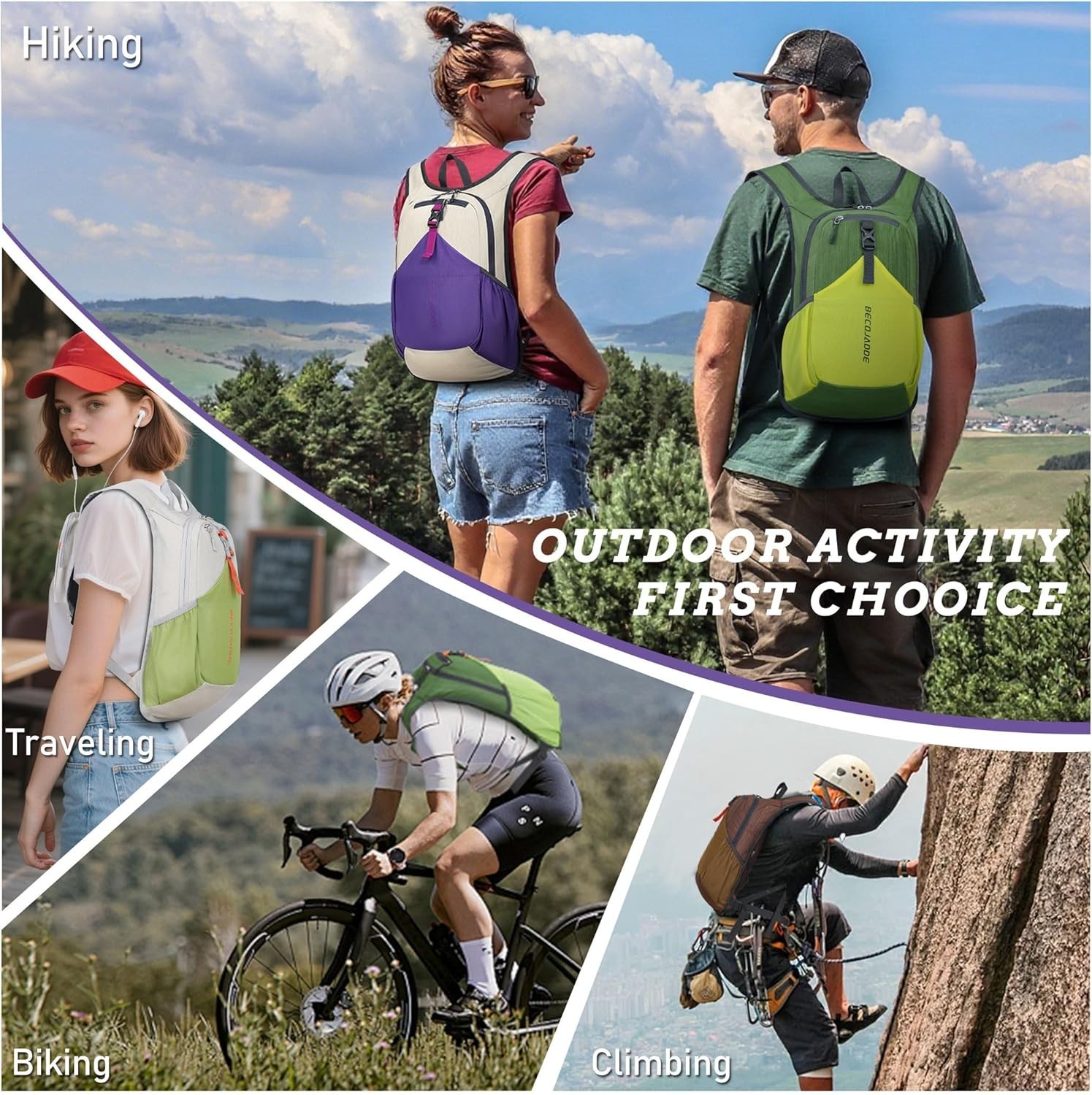 20L Small Hiking Backpack for Men Women Foldable Packable Back Pack Ultraligh...