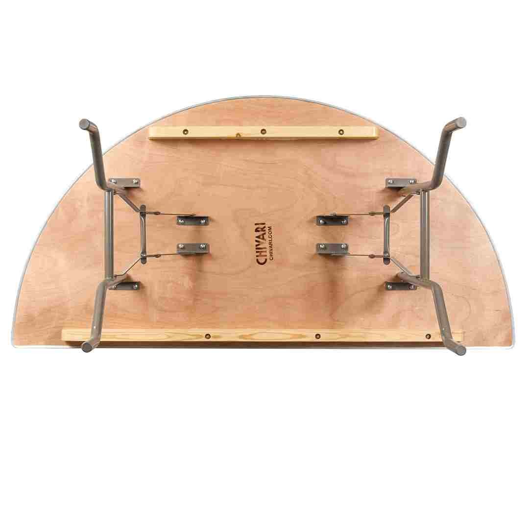 60" (5 Foot) Half Round Heavy Duty Gray Plywood Folding Banquet Table by Chivari