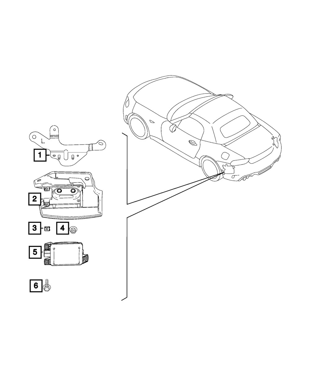 Genuine Mopar Park Assist Module Right 68606619AA