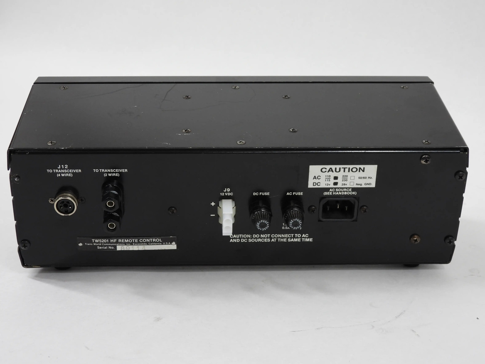 Transworld Trans-World TW5201 Remote Control for TW100 Transceiver (powers up)
