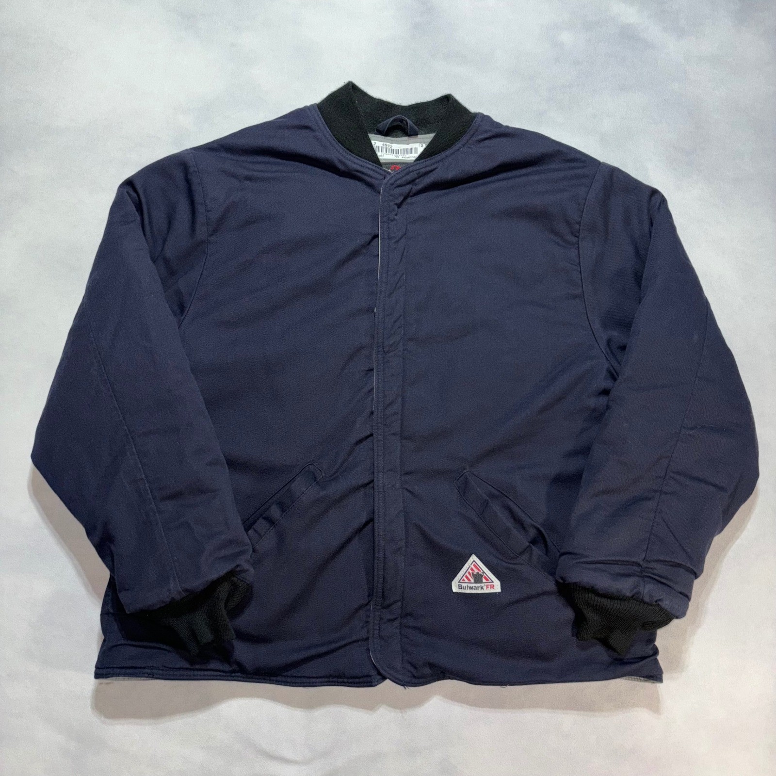 Bulwark FR Flame Resistant Jacket Men's XL Navy Blue Quilted Workwear Coat Heavy