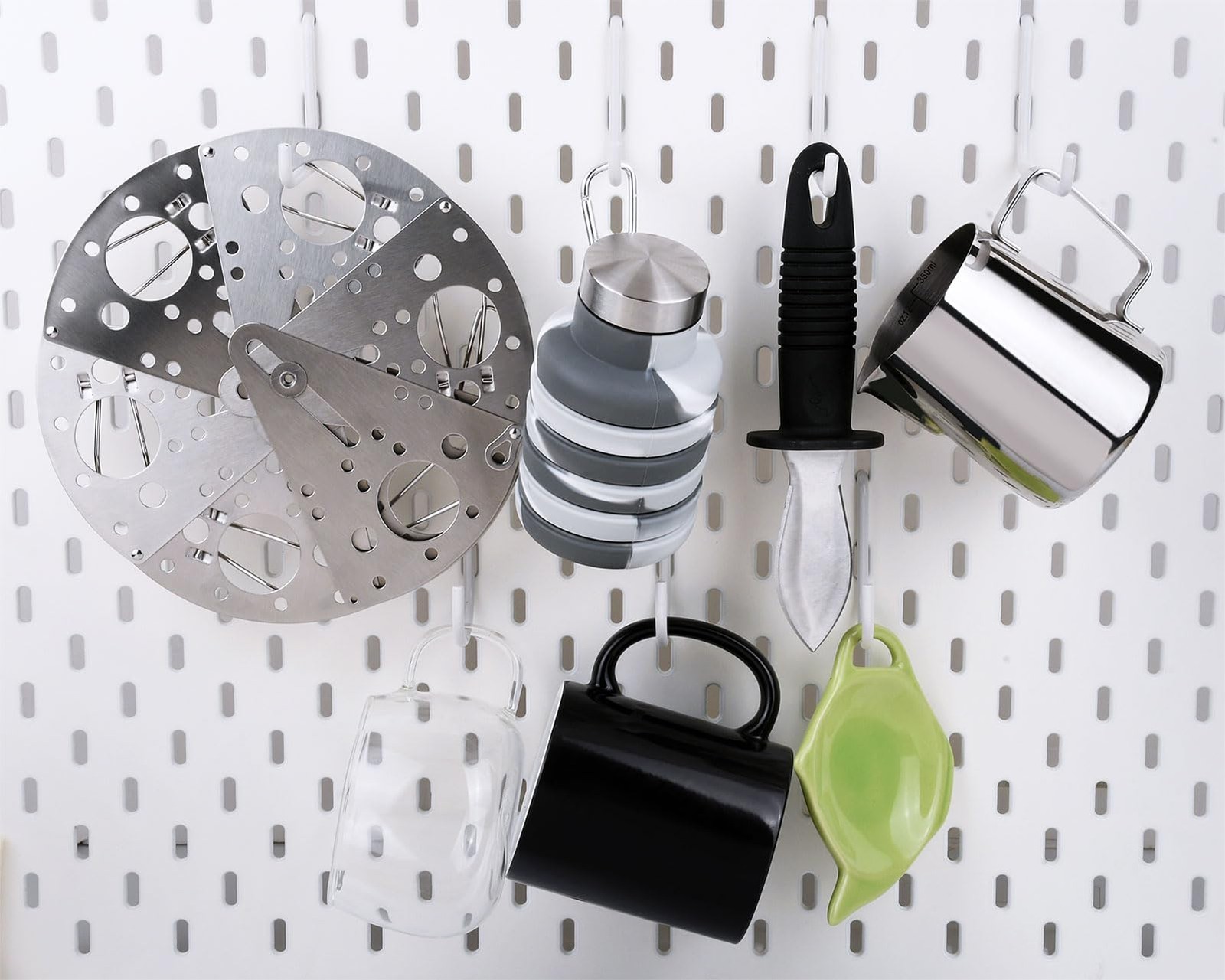 coiyie Pegboard Hooks Compatible with IKEA Skadis 12 Pack White
