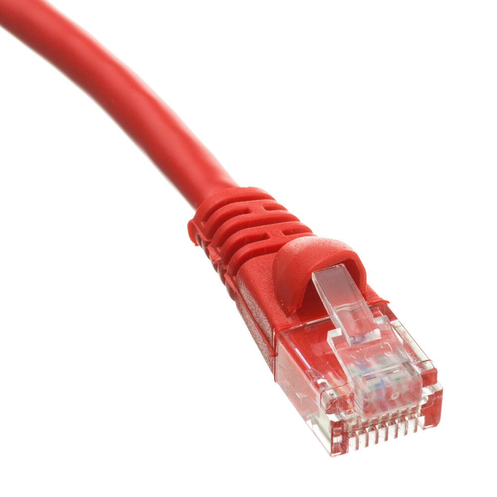 Pack of 5 Cables Snagless 6 Foot Cat5e Red Network Ethernet Patch Cable