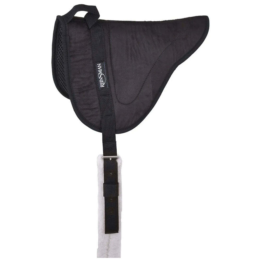 28470T Reinsman Bareback Pad Contour Shape w/Tacky Too Bottom - Black Microsuede