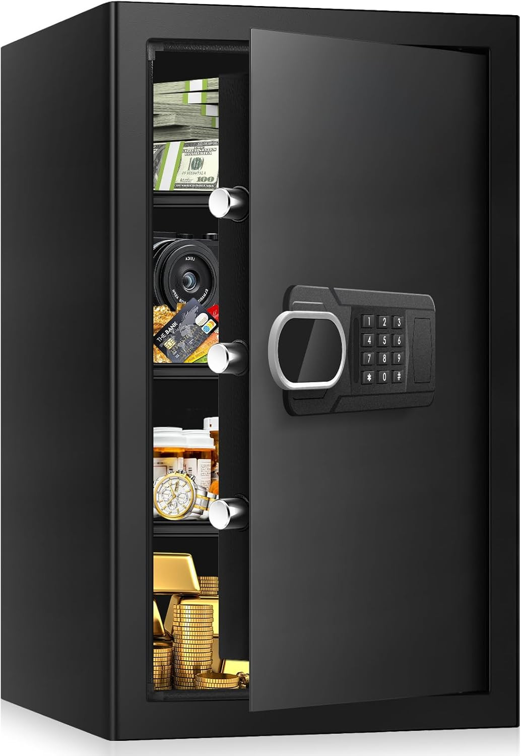 5.1 Cuft Fireproof Safe with Digital Keypad & Key Lock, Anti-Pry Design
