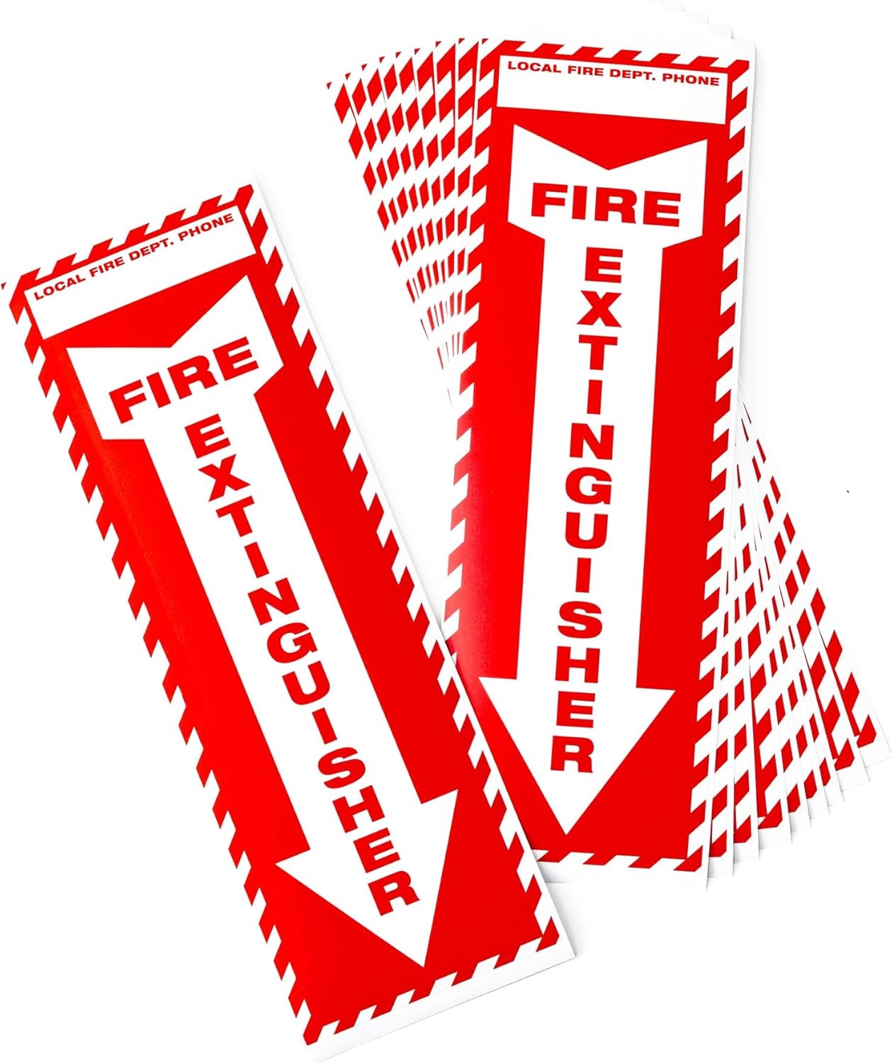 10 Pcs Fire Extinguisher Sign Stickers 4"x12" inch Strong Weatherproof, Durable