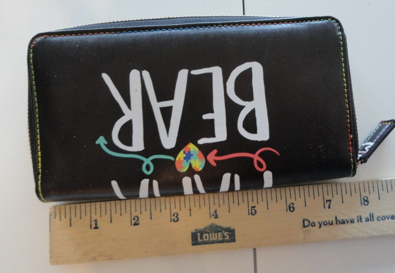 MAMA BEAR AUTISM AWARENESS SPECIAL NEEDS PROUD MOM BLACK WALLET 8X4