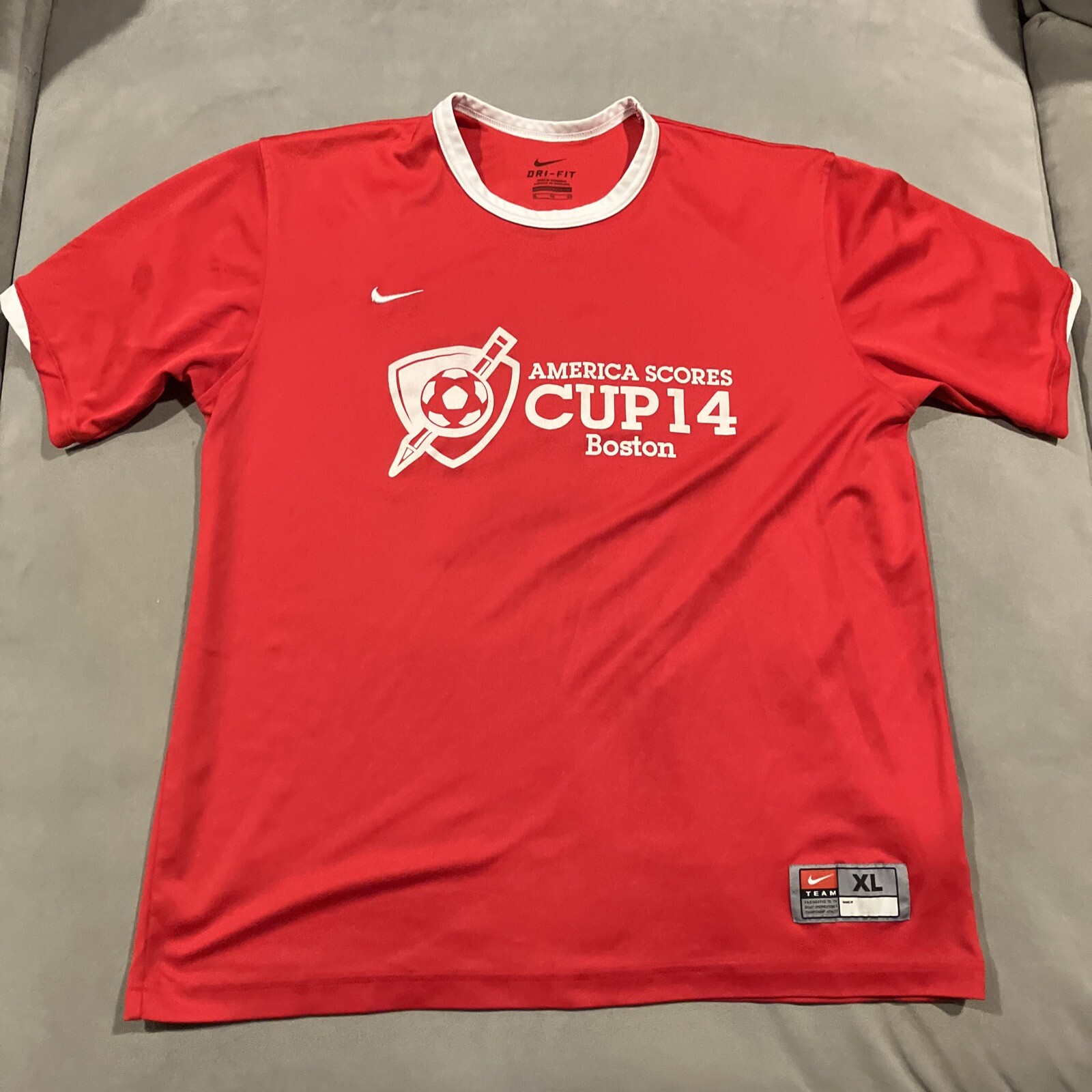 RARE - Nike Team - America Scores - 2014 Cup- Boston - Dri Fit Soccer Jersey- XL