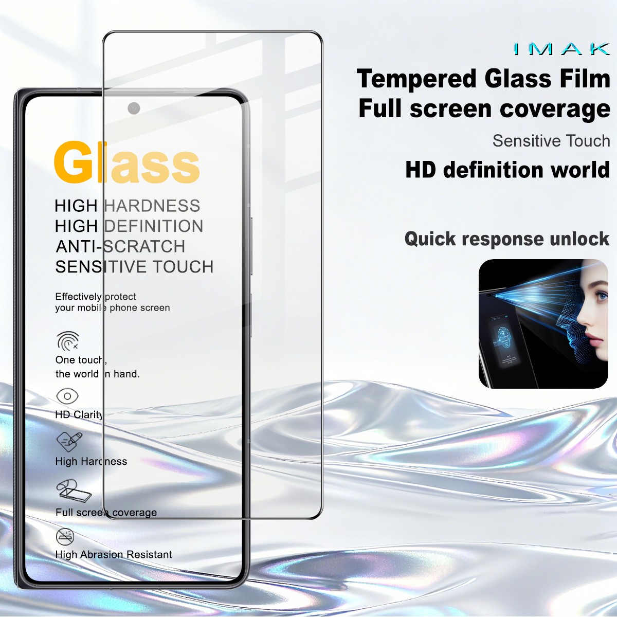 IMAK For Honor Magic V6 5G, Full Coverage Tempered Glass Film Screen Protect