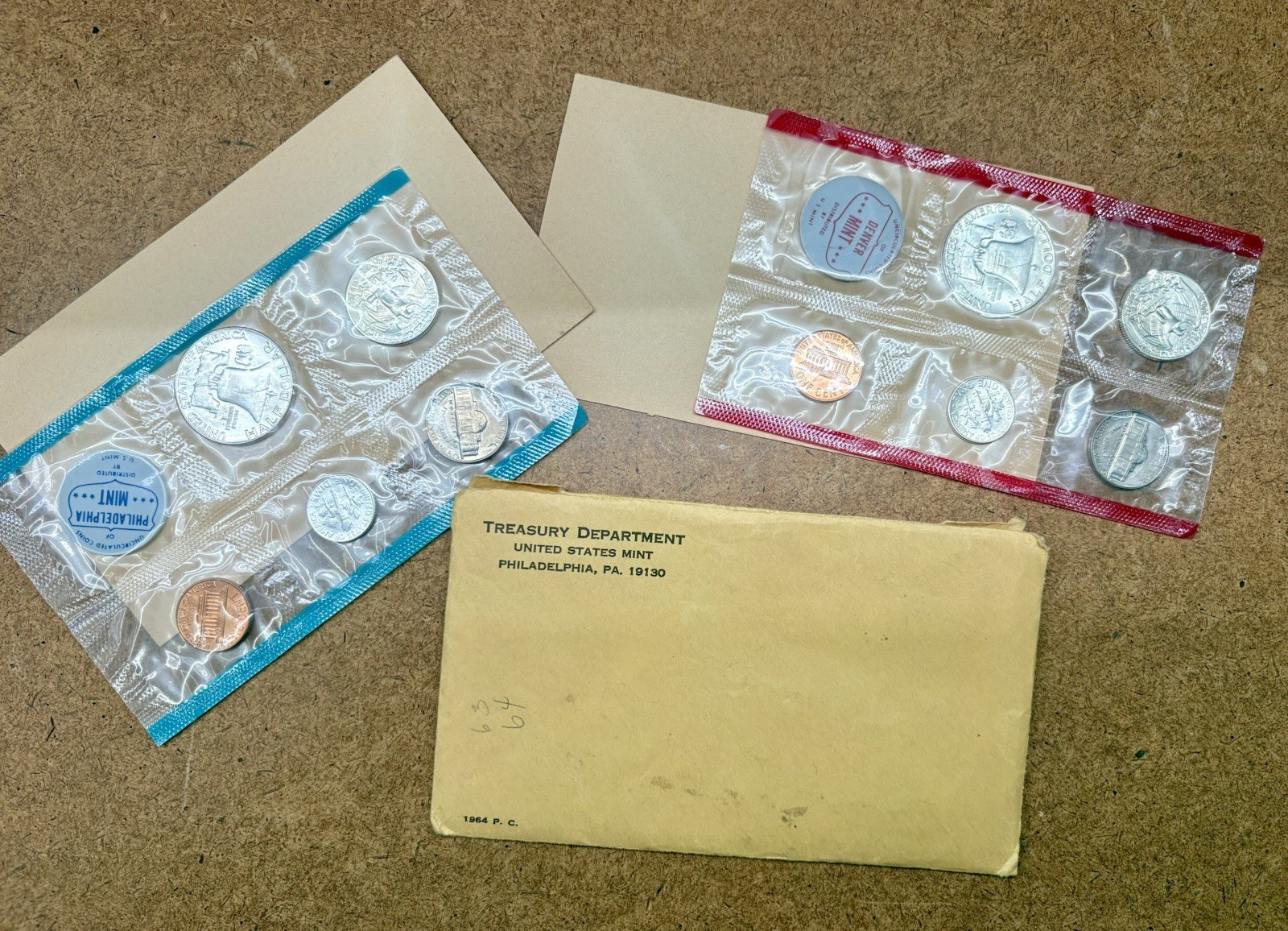 1963 Philadelphia & Denver Mint Set With Original Envelope