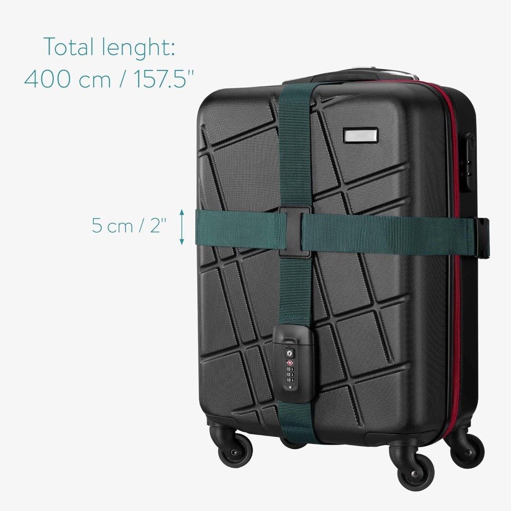 Navaris TSA Luggage Strap - Secure Adjustable Strap with Combination Lock