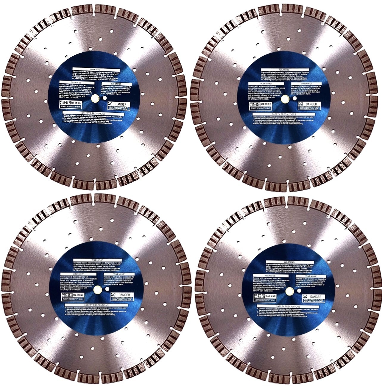 4PK-14" /16MM TURBO-SEG Concrete Granite-Stone Precast Paver Diamond Saw Blade