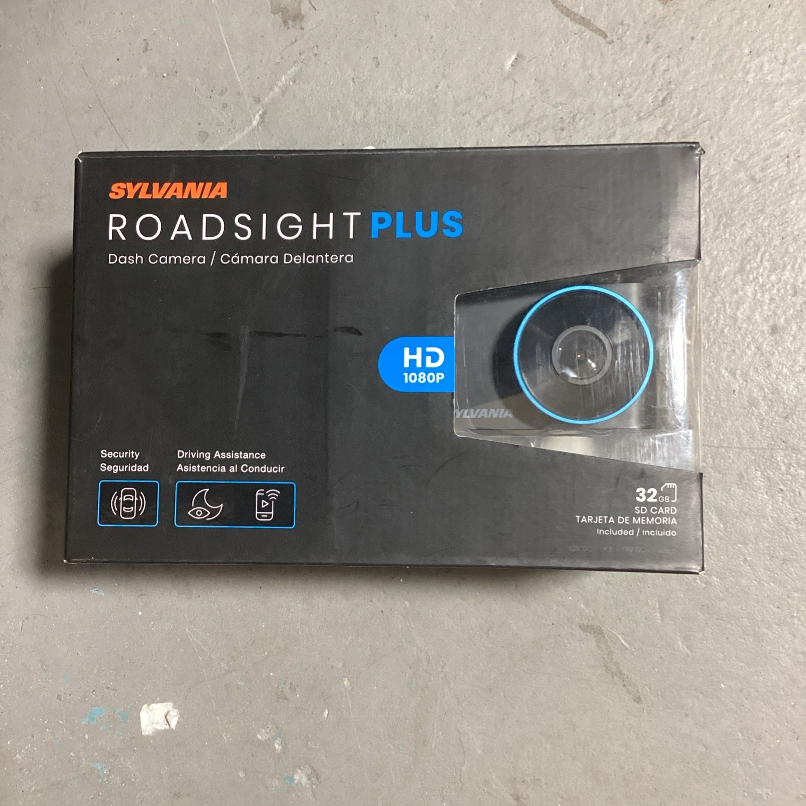 SYLVANIA Roadsight Plus Dash Cam 1080p HD, 120° View Night Vision 32GB SD Card