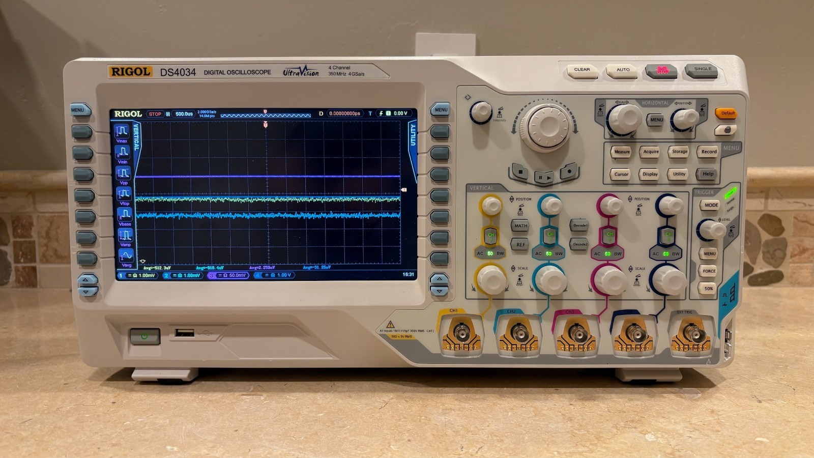 Rigol DS4034 350MHz 4 Channel Digital Oscilloscope UltraVision 4GS/s 140Mpts
