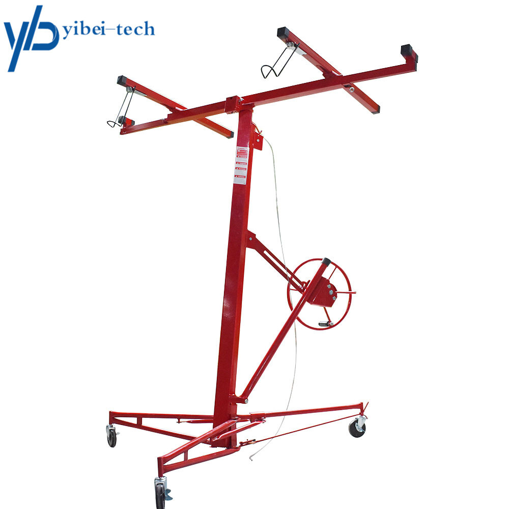 16FT Drywall Lift Plasterboard Panel Rolling Lifter Lockable Industrial Tool