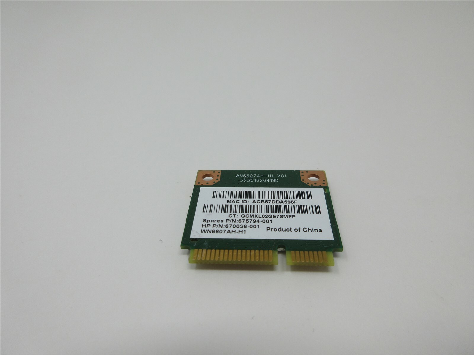 HP 670036-001 WN6607AH-H1 V01 PCIe Mini Wireless WiFi Card AR5B125 675794-001