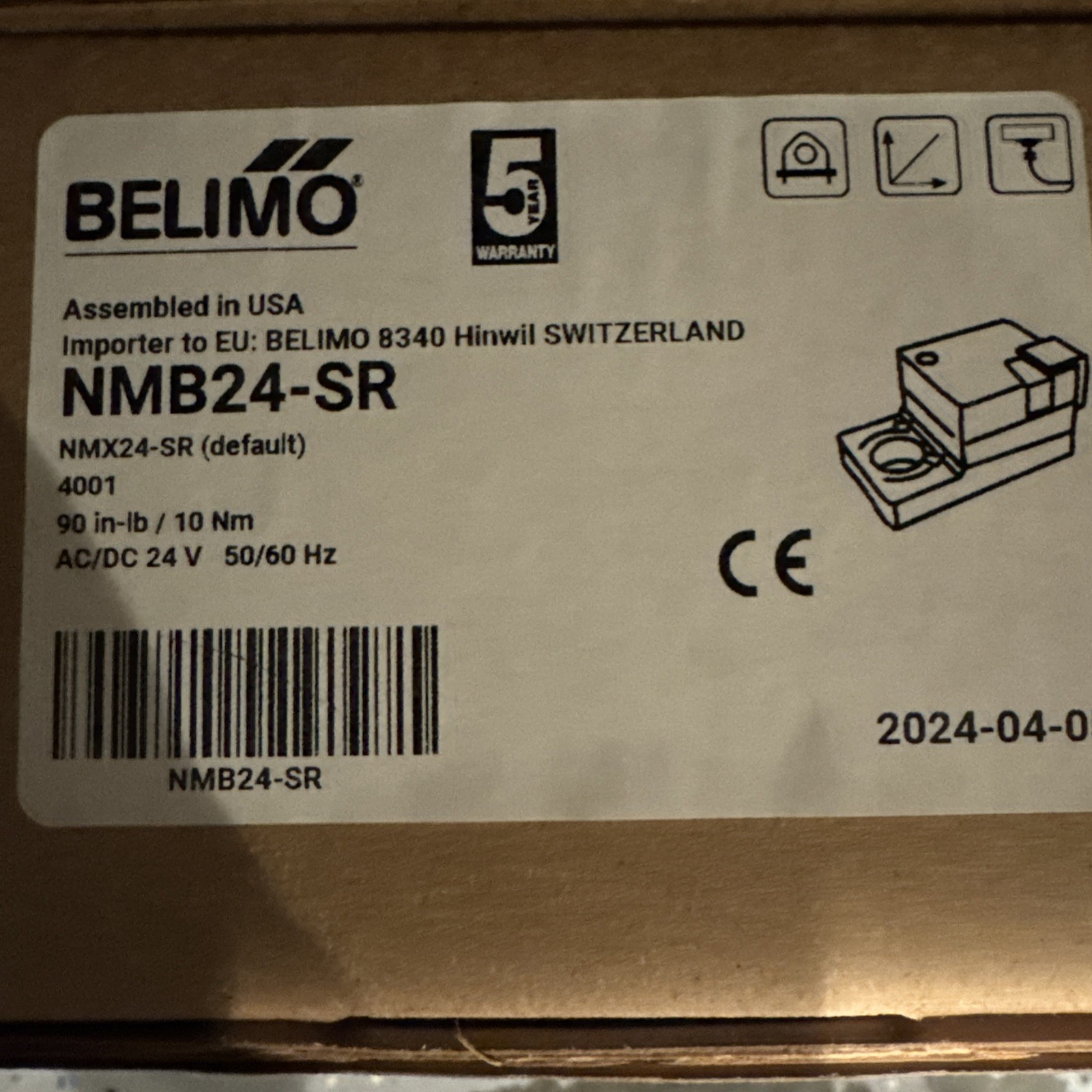 Belimo NMB24-SR, 24V, Non-Spring Return Damper Actuator,