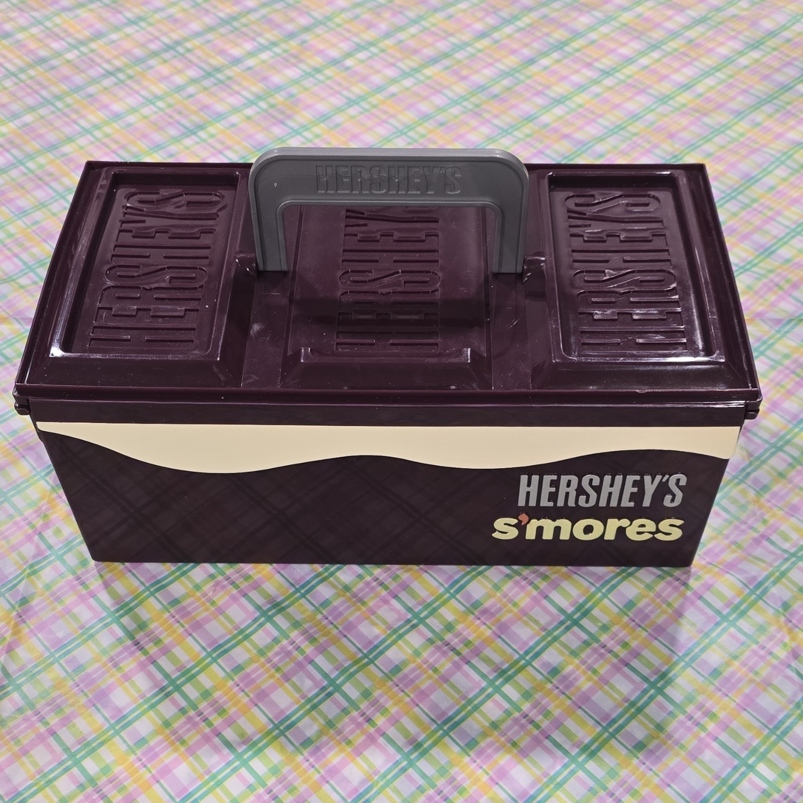 Vintage Hershey's S'mores Portable Plastic Storage Box  3 Compartments Camping