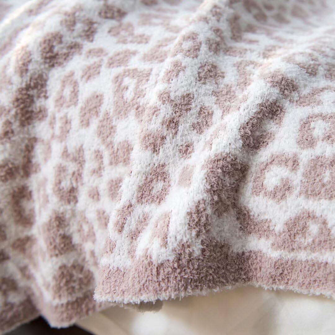 Ultra Soft Leopard Throw Blanket for Couch, Lightweight Warm Fluffy Reversibl...